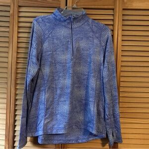 Kirkland Signature Purple and White with a Textured Look Quarter-Zip